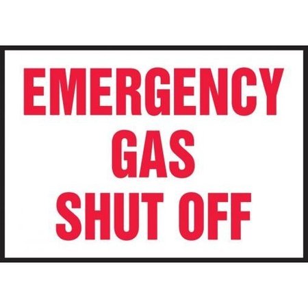 ACCUFORM SAFETY LABEL EMERGENCY GAS SHUT OFF 3 LCHL543XVE LCHL543XVE